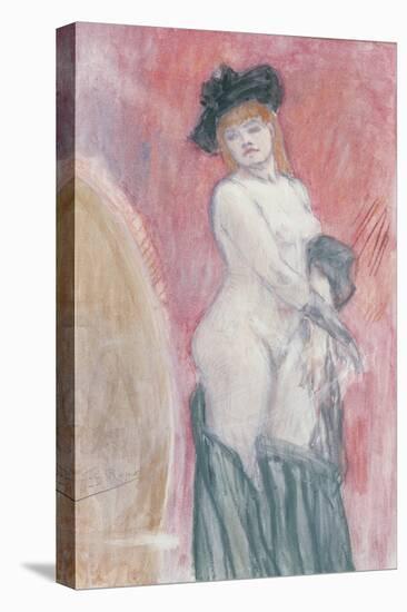 Coquette in Front of a Mirror-Felicien Rops-Premier Image Canvas