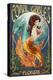 Coral Gables, Florida - Mermaid-Lantern Press-Stretched Canvas