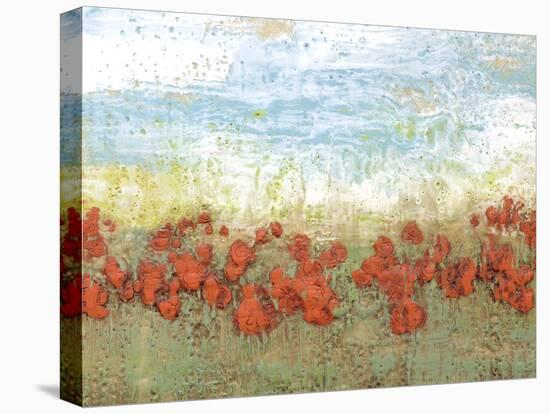 Coral Poppies I-Jennifer Goldberger-Stretched Canvas