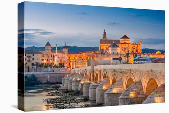 Cordoba, Spain View of the Roman Bridge and Mosque-Cathedral on the Guadalquivir River-Sean Pavone-Premier Image Canvas