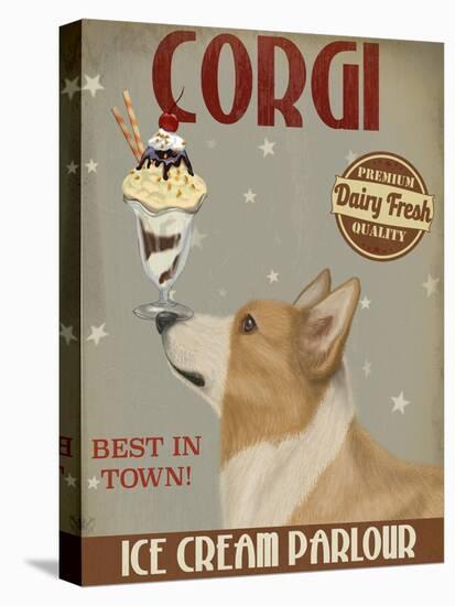 Corgi, Tan, Ice Cream-Fab Funky-Stretched Canvas