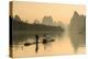 Cormorant Fisherman on Li River at Dawn, Xingping, Yangshuo, Guangxi, China-Ian Trower-Premier Image Canvas