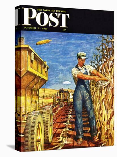 "Corn Harvest," Saturday Evening Post Cover, October 9, 1948-Mead Schaeffer-Premier Image Canvas