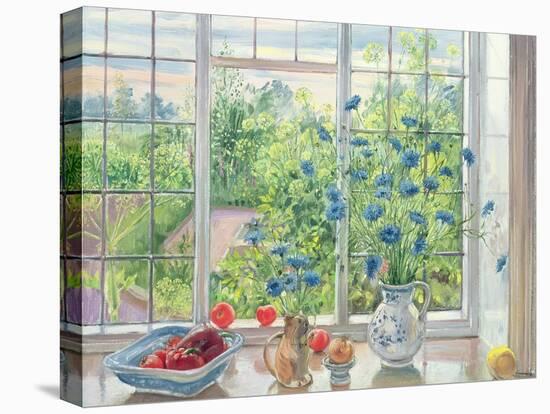 Cornflowers and Kitchen Garden-Timothy Easton-Premier Image Canvas