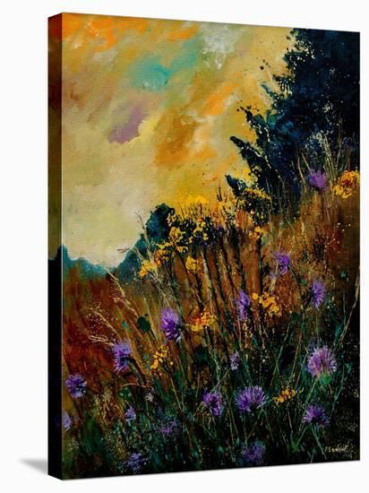 Cornflowers Yellow Purple-Pol Ledent-Stretched Canvas