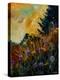 Cornflowers Yellow Purple-Pol Ledent-Stretched Canvas