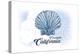 Coronado, California - Scallop Shell - Blue - Coastal Icon-Lantern Press-Stretched Canvas