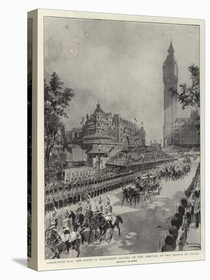 Coronation Day, the Scene in Parliament Square on the Arrival of the Prince of Wales-Frederic De Haenen-Premier Image Canvas