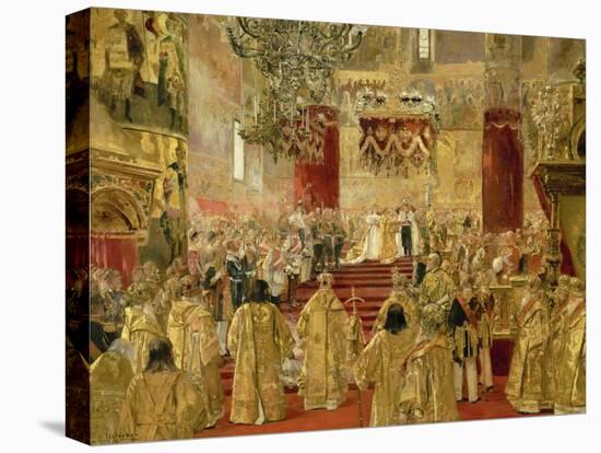 Coronation of Czar Nicolas II and Empress Alexandra Feodorowna, Church of the Assumption, Moscow.-Henri Gervex-Premier Image Canvas