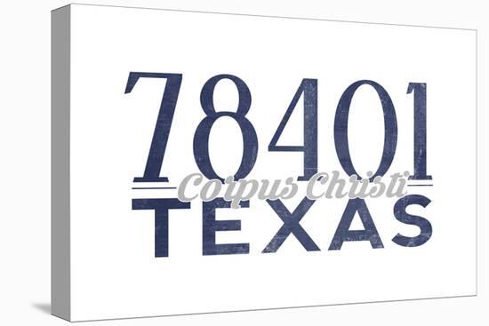 Corpus Christi, Texas - 78401 Zip Code (Blue)-Lantern Press-Stretched Canvas