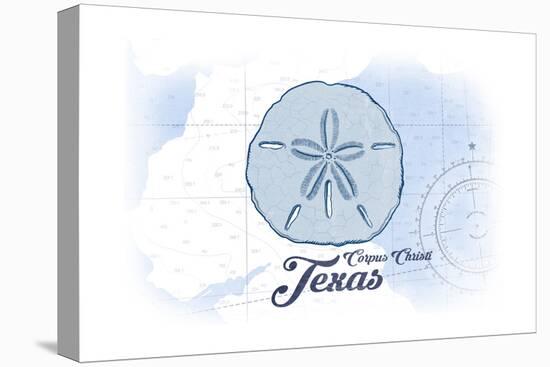 Corpus Christi, Texas - Sand Dollar - Blue - Coastal Icon-Lantern Press-Stretched Canvas