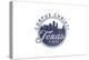 Corpus Christi, Texas - Skyline Seal (Blue)-Lantern Press-Stretched Canvas