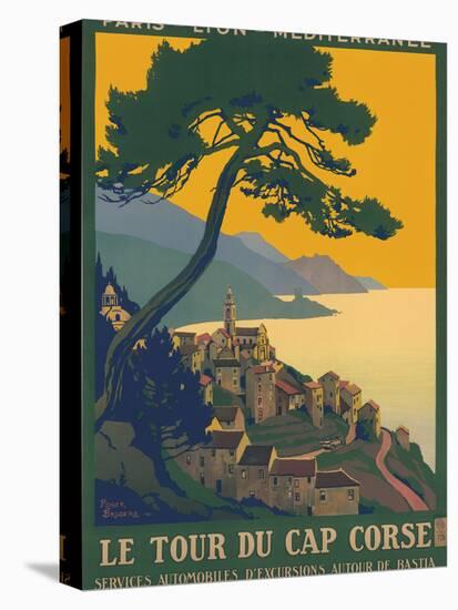 Corsica Island France - Le Tour Du Cap Corse - Vintage PLM Railway Travel Poster, 1923-Roger Broders-Stretched Canvas