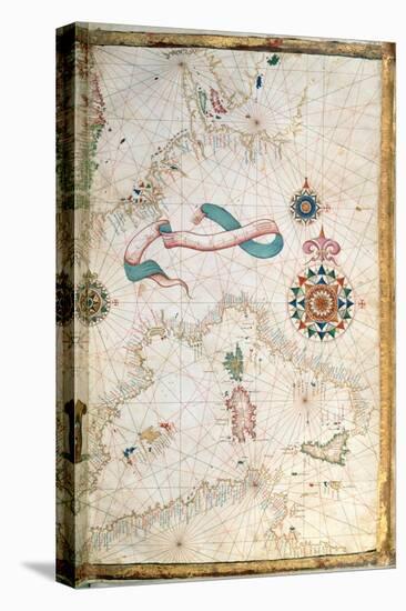 Corsica, Sardinia and Sicily, Detail from a World Atlas, 1565 (Vellum)-Diego Homen-Premier Image Canvas