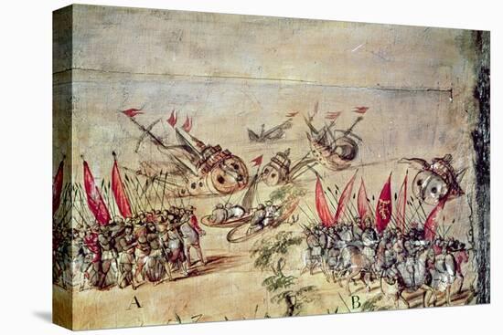 Cortes Sinking His Fleet Off the Coast of Mexico, 1518-Spanish School-Premier Image Canvas
