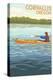 Corvallis, Oregon - Kayak Scene-Lantern Press-Stretched Canvas