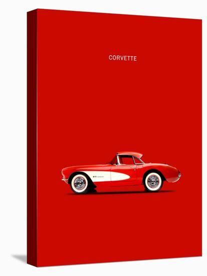 Corvette 1957 Red-Mark Rogan-Stretched Canvas