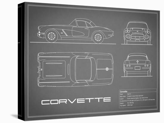 Corvette 33BHP-Grey-Mark Rogan-Stretched Canvas