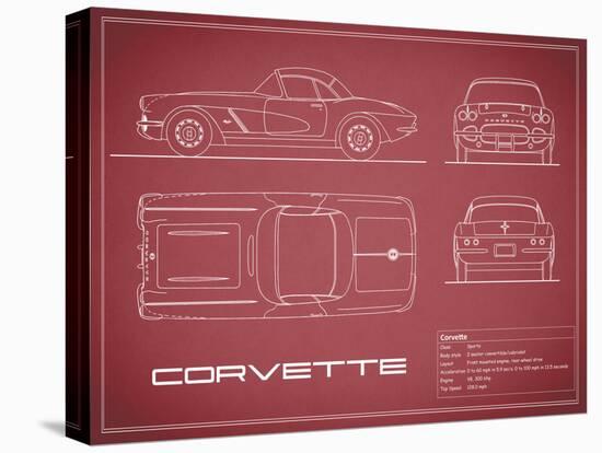 Corvette 33BHP-Maroon-Mark Rogan-Stretched Canvas