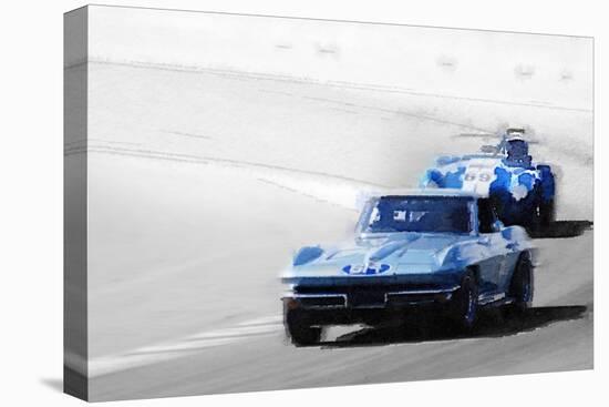 Corvette and AC Cobra Shelby Watercolor-NaxArt-Stretched Canvas