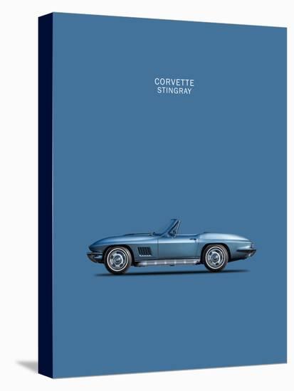 Corvette Stingray 1967 Blue-Mark Rogan-Stretched Canvas