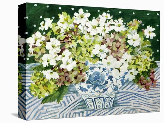 Cosmos and Hydrangeas in a Chinese Vase, 2013-Jennifer Abbott-Premier Image Canvas