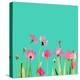 cosmos1    flowers, watercolor, floral-Robbin Rawlings-Stretched Canvas