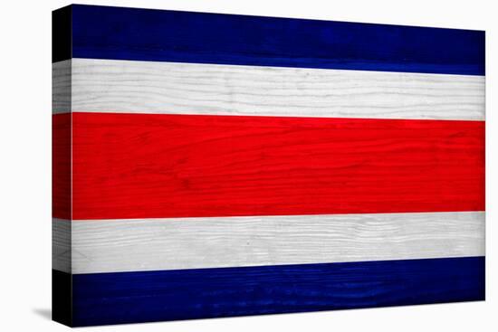 Costa Rica Flag Design with Wood Patterning - Flags of the World Series-Philippe Hugonnard-Stretched Canvas