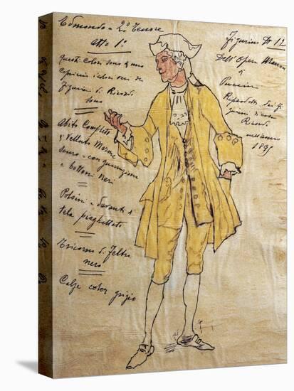 Costume Sketch for Role of Edmondo in Premiere of Opera Manon Lescaut-Giacomo Puccini-Premier Image Canvas