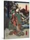 Costumes in Five Different Colors - Green (Ao)-Utagawa Kunisada (Toyokuni III)-Stretched Canvas