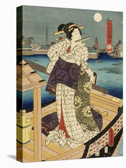 Costumes in Five Different Colors - White (Shiro)-Utagawa Kunisada (Toyokuni III)-Stretched Canvas