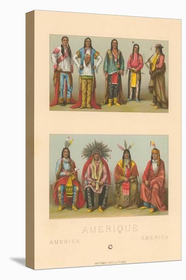Costumes of Native America-null-Stretched Canvas