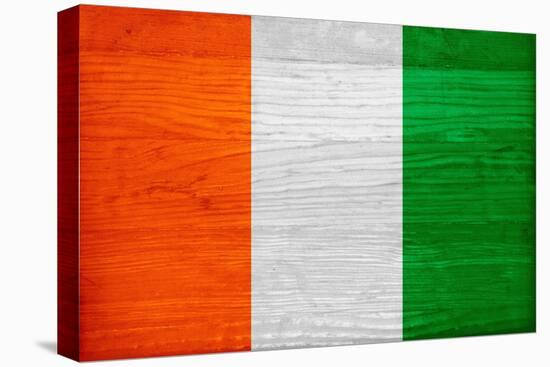 Cote D'Ivoire Flag Design with Wood Patterning - Flags of the World Series-Philippe Hugonnard-Stretched Canvas
