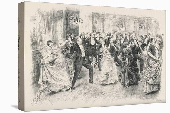 Cotillion Dancing in a Fashionable London Ballroom-Frederick Barnard-Stretched Canvas