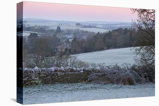 Cotswold Landscape on Frosty Morning, Stow-On-The-Wold, Gloucestershire, Cotswolds, England, UK-Stuart Black-Premier Image Canvas