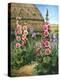 Cottage Garden with Hollyhocks, 1995-Amelia Kleiser-Premier Image Canvas