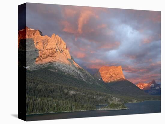 Coulds at Dawn, St. Mary Lake, Glacier National Park, Montana-James Hager-Premier Image Canvas