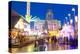 Council House and Christmas Market Stalls in the Market Square-Frank Fell-Premier Image Canvas