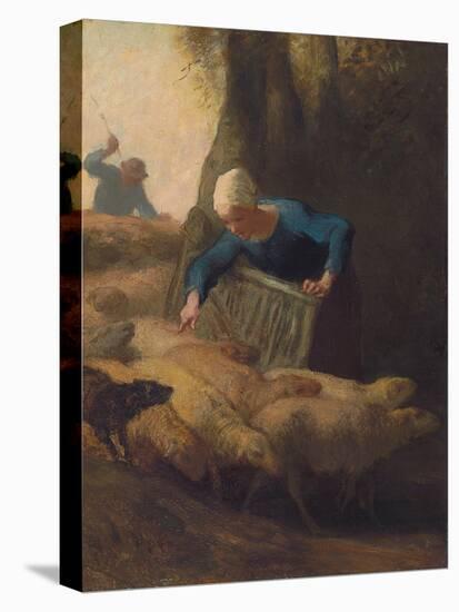 Counting the Flock, 1847-49-Jean-Francois Millet-Premier Image Canvas