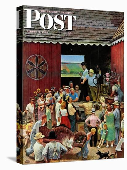"Country Auction," Saturday Evening Post Cover, August 5, 1944-John Falter-Premier Image Canvas