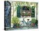 Country Cottage with Blue Bicycle-Suzanne Etienne-Stretched Canvas