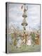 Country People Dance Round the Maypole the Girls Ducking in and out of the Ring Formed by the Men-E. Casella-Stretched Canvas