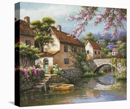 Country Village Canal-Sung Kim-Stretched Canvas