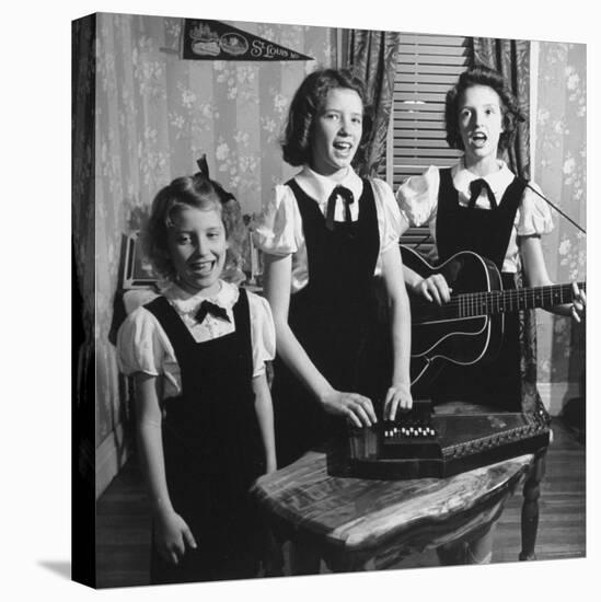 Country Western Singing Carter Sisters Anita, June and Helen, Singing, Playing Autoharp and Guitar-Eric Schaal-Premier Image Canvas