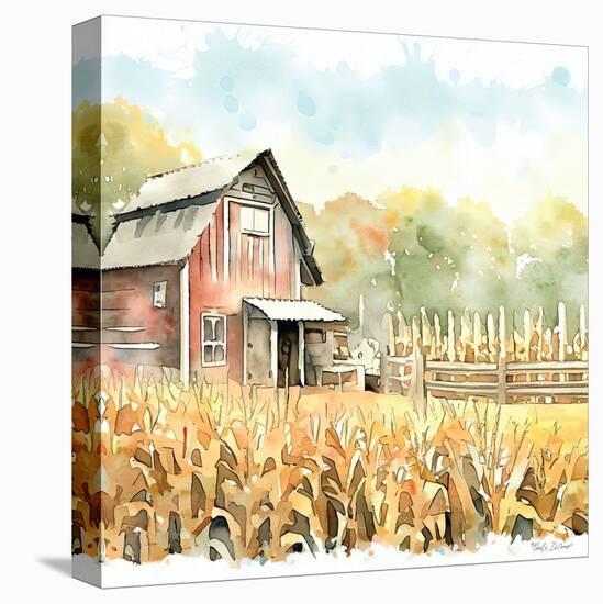 Countryside Autumn Barn III-Nicole DeCamp-Stretched Canvas