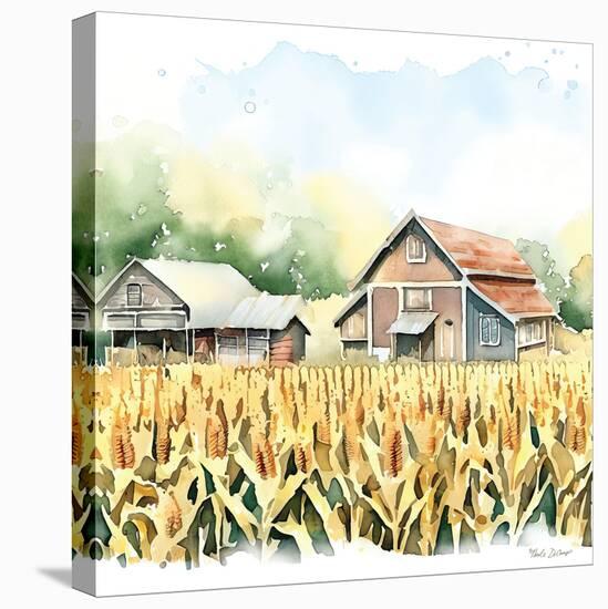 Countryside Autumn Barn V-Nicole DeCamp-Stretched Canvas