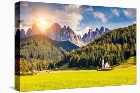Countryside View of the Valley Santa Maddalena in the National Park Puez Odle or Geisler (Val Di Fu-Leonid Tit-Premier Image Canvas