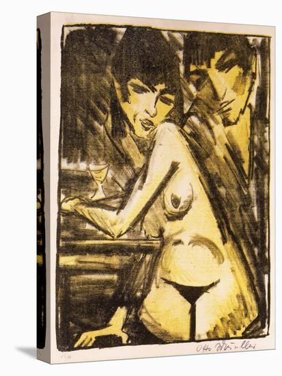 Couple at a Table (Self Portrait with Maschka - Absinthe Drinker)-Otto Mueller-Premier Image Canvas