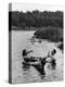 Couple Drinking Beer at Inner Tube Floating Party on the Apple River-Alfred Eisenstaedt-Premier Image Canvas