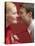 Couple Eating a Strand of Spaghetti from Both Ends-null-Premier Image Canvas